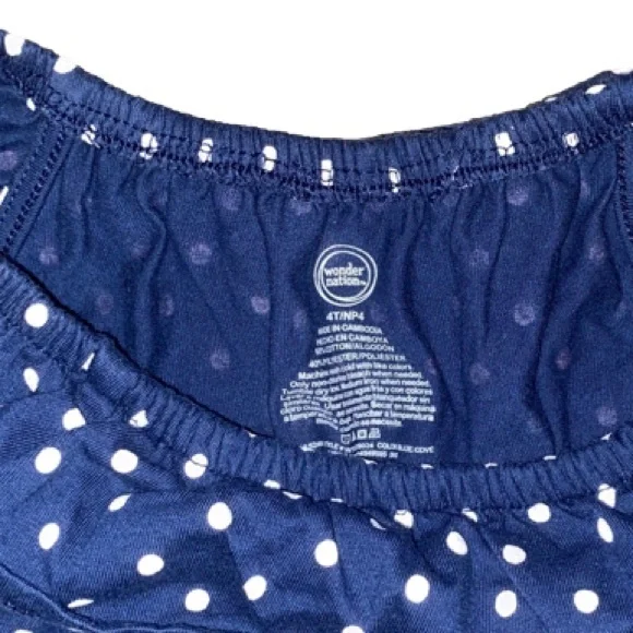 ♥️ WONDER NATION 4T Blue pokadot dress - Picture 2 of 2